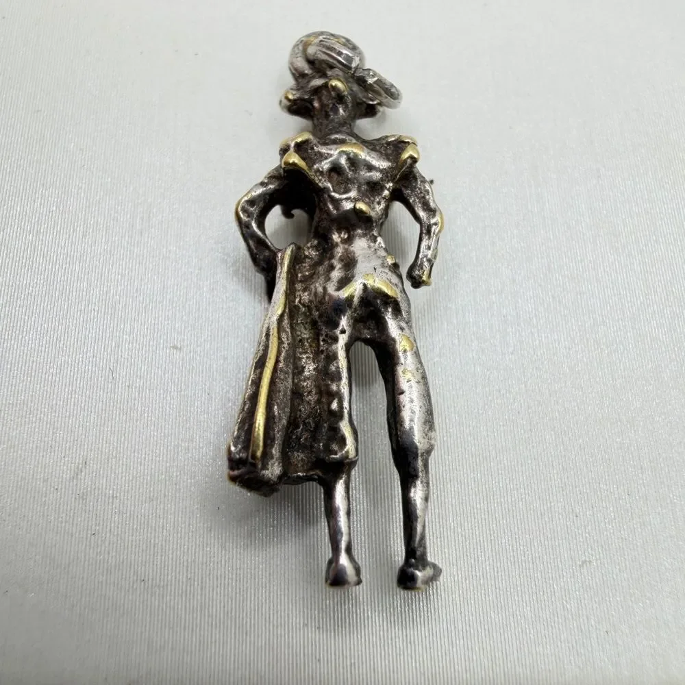 Silver tone metal Vintage Matador Charm/Pendant!‎